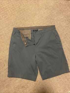 Jachs Men's Slate Gray Flat-Front Shorts